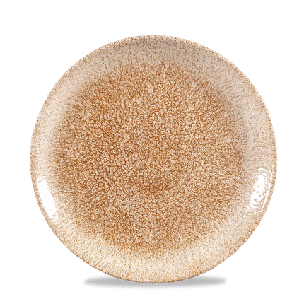 Churchill Raku Garnet Orange randloos coupebord 22cm – reactief geglazuurd stoneware voor banqueting