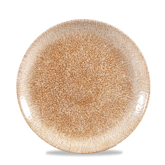 Churchill Raku Garnet Orange randloos coupebord 22cm – reactief geglazuurd stoneware voor banqueting