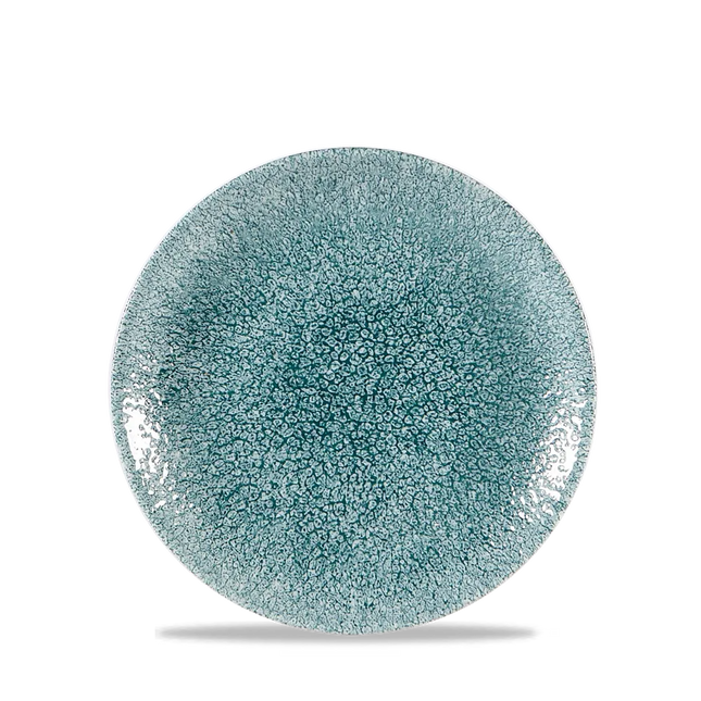 Churchill Raku Jade Green randloos coupebord 17cm – reactief geglazuurd stoneware voor bistro's