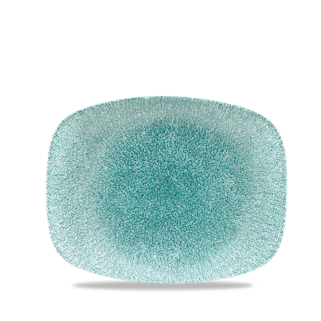 Churchill Raku Jade Green ovaal chef's bord 26.1x20.2cm – reactief geglazuurd stoneware voor banqueting