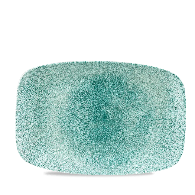 Churchill Raku Jade Green ovaal chef's bord 30x19.9cm – reactief geglazuurd stoneware voor restaurants
