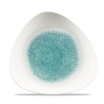 Churchill Raku Jade Green lotusvorm bord 25cm – reactief geglazuurd stoneware voor bistro's