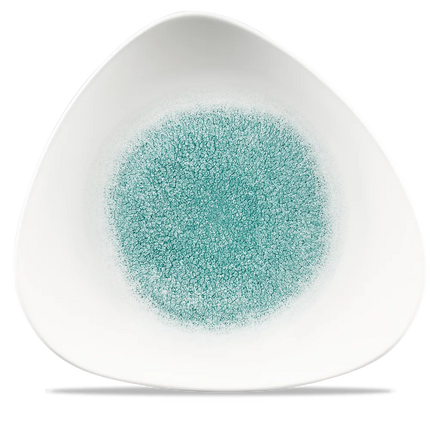 Churchill Raku Jade Green lotusvorm bord 30cm – reactief geglazuurd stoneware voor brasseries