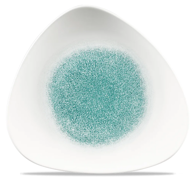 Churchill Raku Jade Green lotusvorm bord 30cm – reactief geglazuurd stoneware voor brasseries