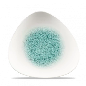 Churchill Raku Jade Green lotusvorm bord 23cm – reactief geglazuurd stoneware voor banqueting