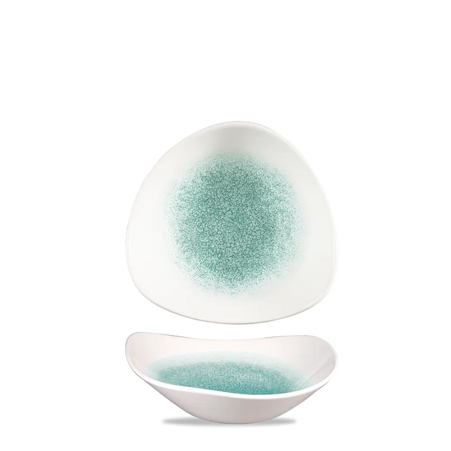 Churchill Raku Jade Green lotusvormige kom 18cm – reactief geglazuurd stoneware voor restaurants