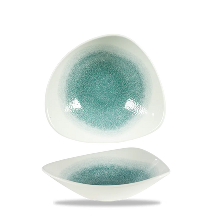 Churchill Raku Jade Green lotusvormige kom 23cm – reactief geglazuurd stoneware voor hotels