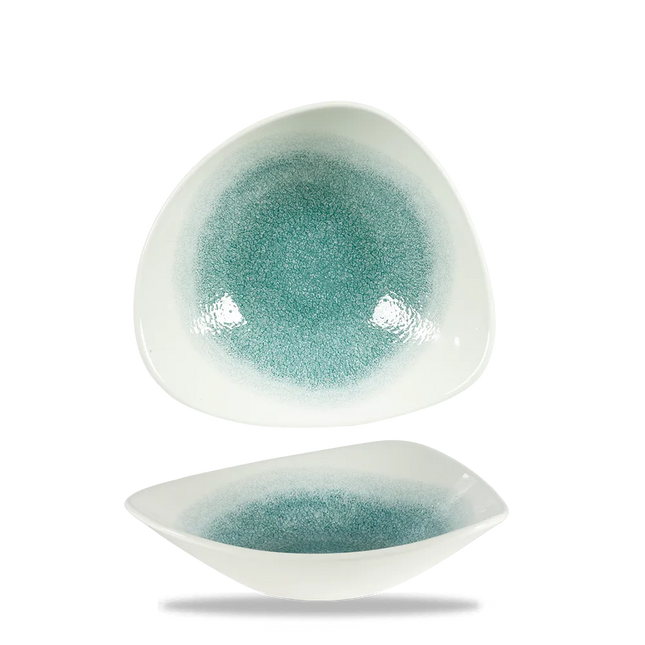 Churchill Raku Jade Green lotusvormige kom 23cm – reactief geglazuurd stoneware voor hotels
