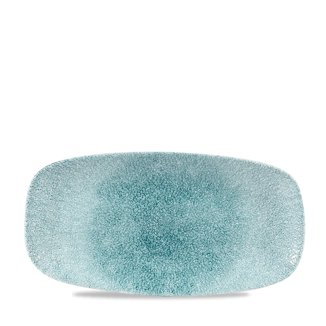 Churchill Raku Jade Green ovaal chef's bord 29.8x15.3cm – reactief geglazuurd stoneware voor cafés