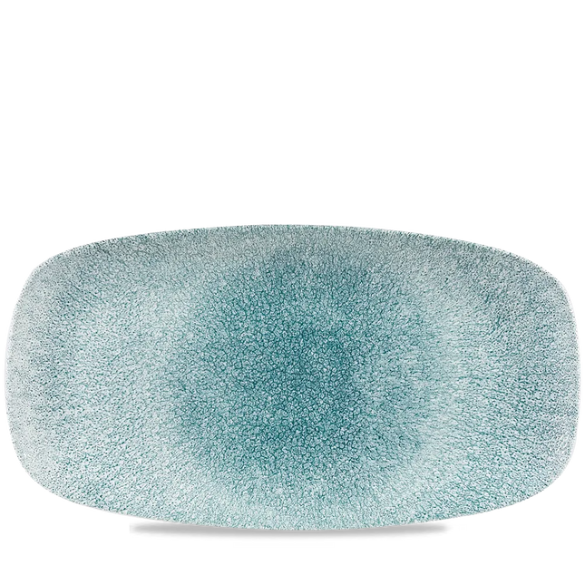 Churchill Raku Jade Green ovaal chef's bord 35.5x18.9cm – reactief geglazuurd stoneware voor bars