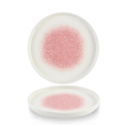 Raku Pink Quartz Walled Plate 21 cm 6/box