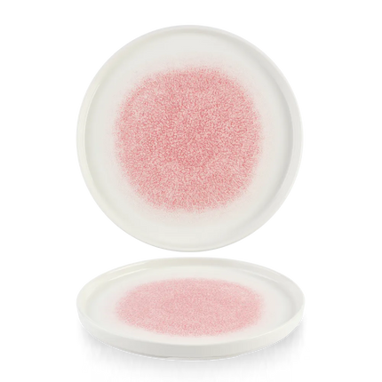 Churchill Raku Pink Quartz bord met rand Ø 26 cm – groot roze bord voor restaurants