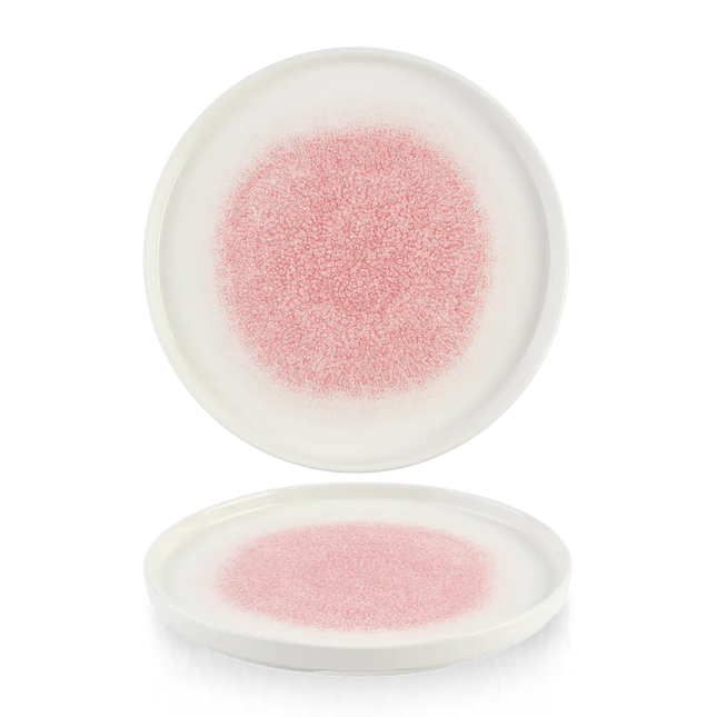 Churchill Raku Pink Quartz bord met rand Ø 26 cm – groot roze bord voor restaurants