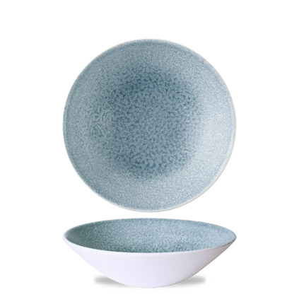 Churchill Raku Topaz Blue diepe coupekom Ø 21,7 cm – blauwe porseleinen kom voor restaurants