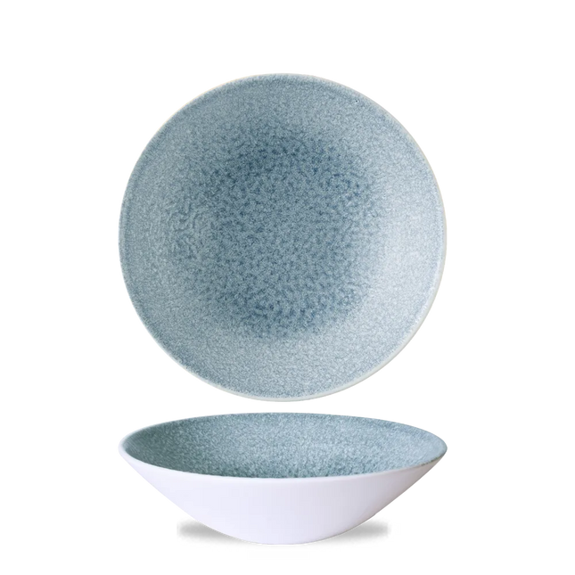 Churchill Raku Topaz Blue diepe coupekom Ø 21,7 cm – blauwe porseleinen kom voor restaurants