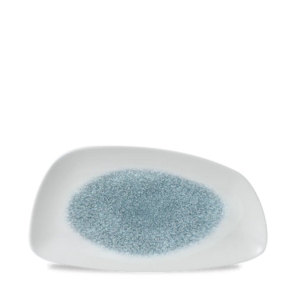 Raku Topaz Blue Chefs Geo Plate 30X15.5cm 12/box