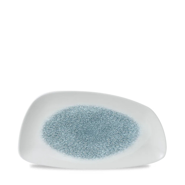 Churchill Raku Topaz Blue geometrisch chef's bord 30x15.5cm – reactief geglazuurd stoneware voor hotels