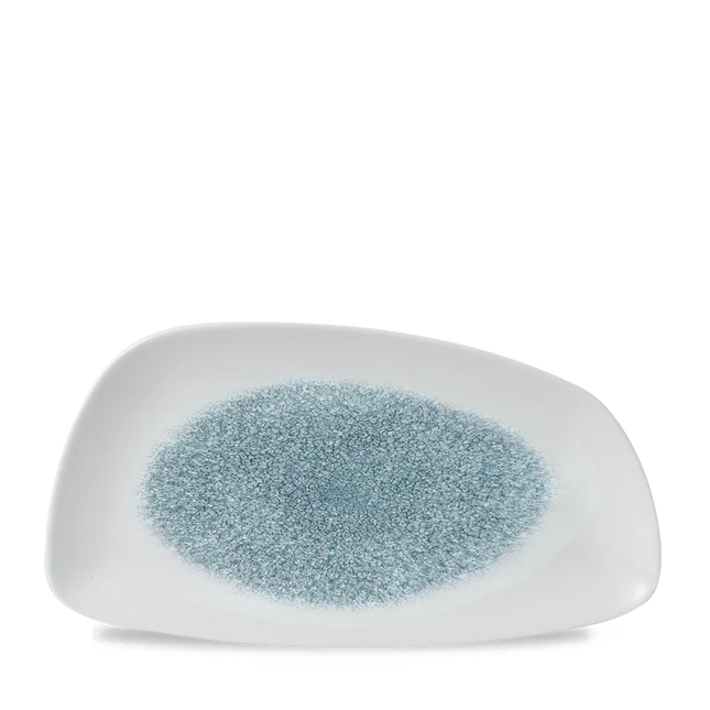 Raku Topaz Blue Chefs Geo Plate 35X18.5cm 6/box