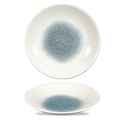Churchill Raku Topaz Blue diep coupebord 28.1cm – reactief geglazuurd stoneware voor bars