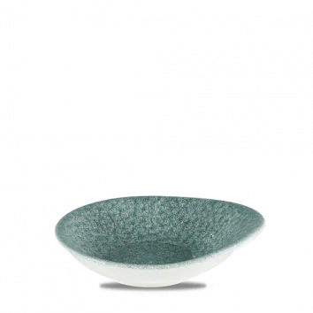 Churchill Raku Topaz Blue ronde schaal 18,5 x 16,6 cm – blauw gespikkeld porseleinen schaaltje voor restaurants