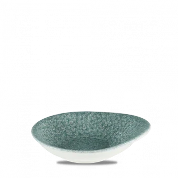 Churchill Raku Topaz Blue ronde schaal 18,5 x 16,6 cm – blauw gespikkeld porseleinen schaaltje voor restaurants