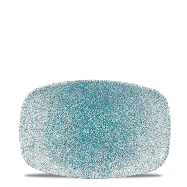 Raku Topaz Blue Chefs Oblong Plate 23.7 x 15.7cm 12/box
