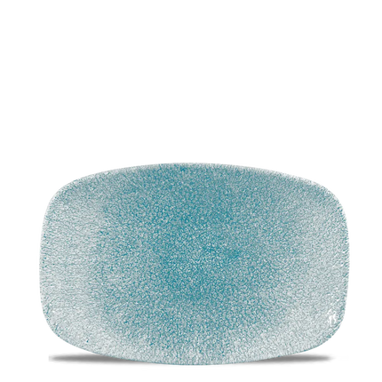 Churchill Raku Topaz Blue ovaal chefsbord 23,7 x 15,7 cm – gespikkeld porseleinen bord voor restaurants
