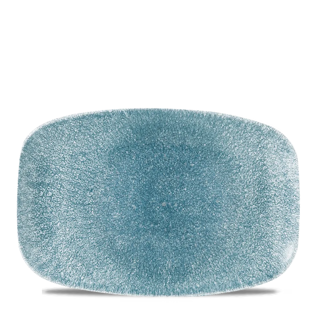 Churchill Raku Topaz Blue ovaal chefsbord 30 x 19,9 cm – gespikkeld porseleinen bord voor fine dining