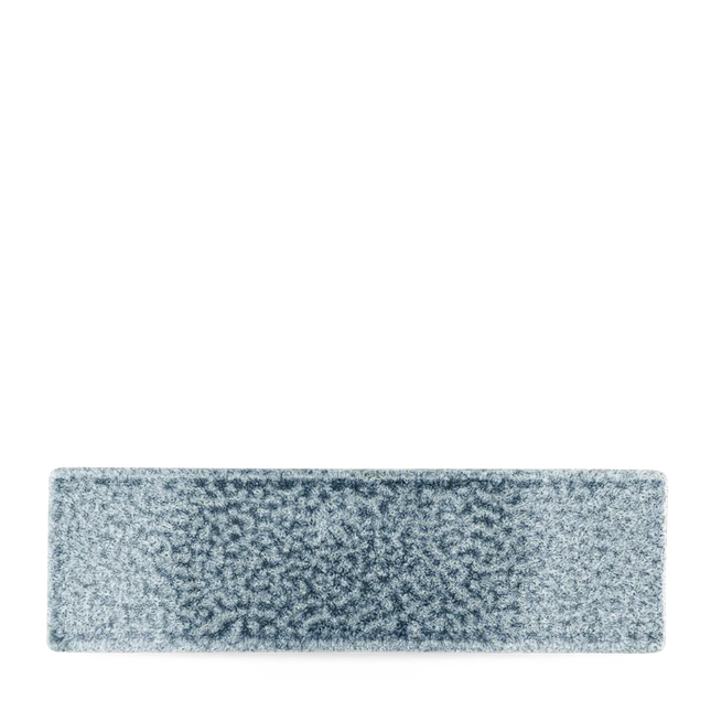 Churchill Raku Topaz Blue ovaal bord 30x9 cm – langwerpig blauw bord voor restaurants
