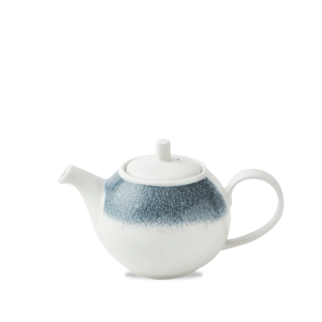 Churchill Raku Topaz Blue beverage pot 420 ml – gespikkeld porseleinen kannetje voor koffie en thee in horeca
