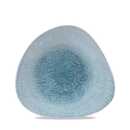 Churchill Raku Topaz Blue driehoekige ondiepe kom 21x21 cm 410 ml – porseleinen kom voor fine dining