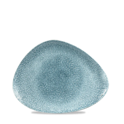 Churchill Raku Topaz Blue driehoekig chefsbord 20 x 15 cm – klein porseleinen bord voor restaurants