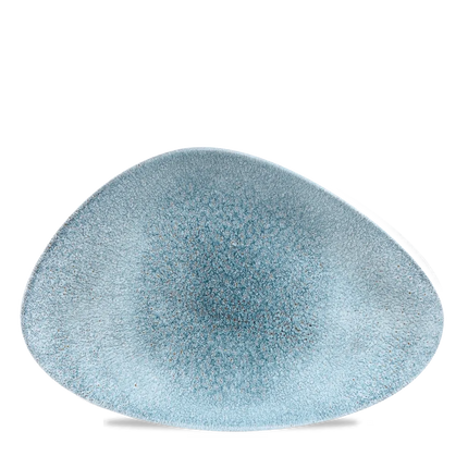 Churchill Raku Topaz Blue driehoekig chefsbord 30,4 x 20,5 cm – groot porseleinen bord voor fine dining