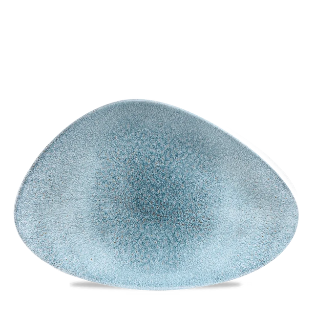 Churchill Raku Topaz Blue driehoekig chefsbord 30,4 x 20,5 cm – groot porseleinen bord voor fine dining