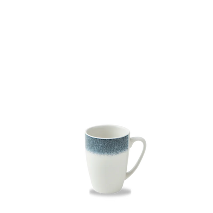 Churchill Raku Topaz Blue Profile mok 340 ml – gespikkeld porseleinen mok met oor voor café en horeca