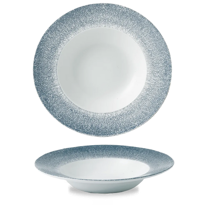 Churchill Raku Topaz Blue Profile brede kom groot Ø 28 cm – porseleinen kom met rand voor restaurants