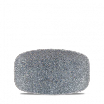 Churchill Raku Topaz Blue ovaal chefsbordje 20 x 12,1 cm – klein porseleinen bordje voor amuses in horeca