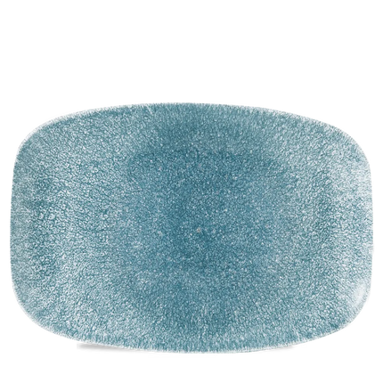 Churchill Raku Topaz Blue ovaal serveerplateau 34,4 x 23,4 cm – groot porseleinen serveerbord voor restaurants