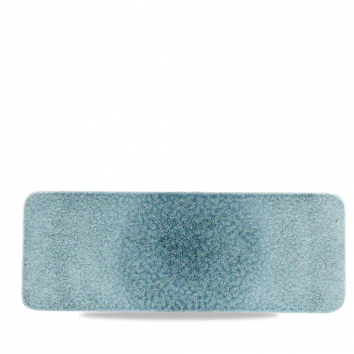 Churchill Raku Topaz Blue rechthoekige tegel 37,6 x 14 cm – porseleinen serveerplateau voor restaurants