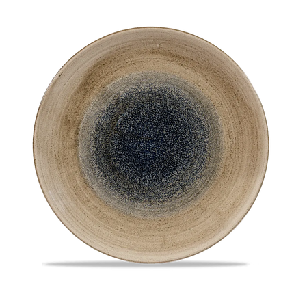 Churchill Stonecast Aqueous Bayou evolve coupebord Ø 26 cm – blauw reactief glazuur porseleinen bord voor fine dining