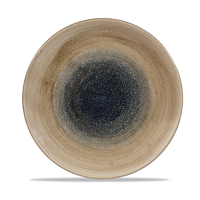 Churchill Stonecast Aqueous Bayou evolve coupebord Ø 26 cm – blauw reactief glazuur porseleinen bord voor fine dining