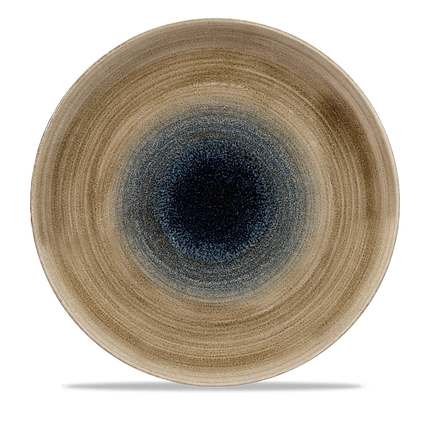 Churchill Stonecast Aqueous Bayou evolve coupebord Ø 29 cm – blauw gemarmerd porseleinen bord voor restaurants