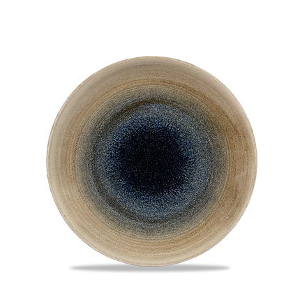 Churchill Stonecast Aqueous Bayou evolve coupebord Ø 22 cm – blauw gemarmerd porseleinen bord voor bar en café
