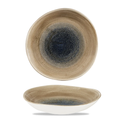 Churchill Stonecast Aqueous Bayou kom met rand Ø 25,3 cm – blauw reactief glazuur porseleinen kom voor horeca