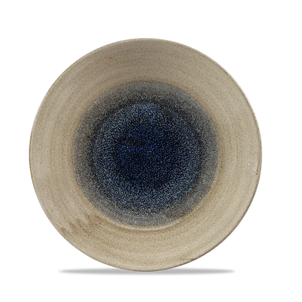 Churchill Stonecast Aqueous Bayou diep coupebord Ø 25,5 cm – blauw gemarmerd porseleinen bord voor restaurants