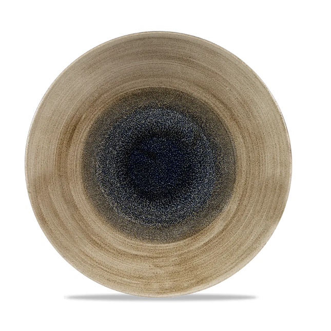 Churchill Stonecast Aqueous Bayou diep coupebord Ø 28 cm – blauw gemarmerd porseleinen bord voor horeca