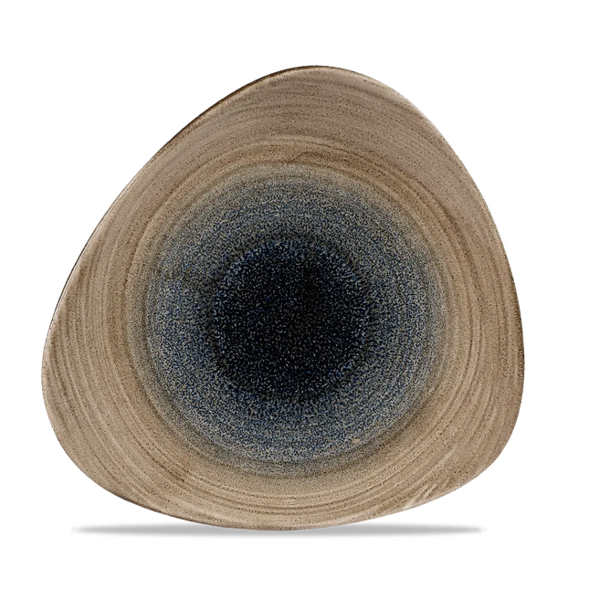 Churchill Stonecast Aqueous Bayou Lotus bord Ø 23 cm – blauw gemarmerd porseleinen bord voor restaurants