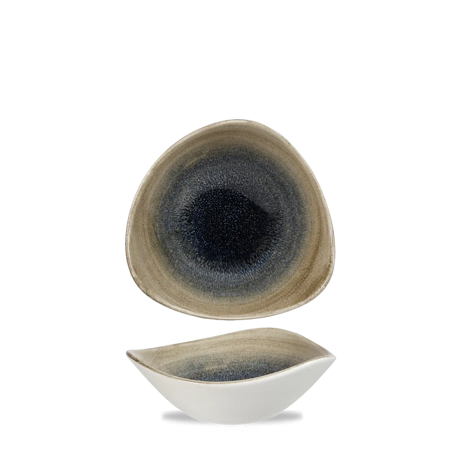 Churchill Stonecast Aqueous Bayou Lotus kom Ø 18 cm – blauw gemarmerd porseleinen kom voor bar en café