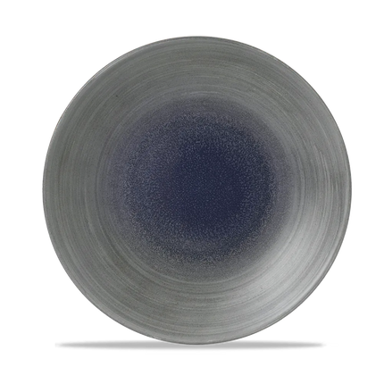 Churchill Stonecast Aqueous Fjord evolve coupebord Ø 26 cm – blauwgrijs reactief glazuur porseleinen bord voor horeca