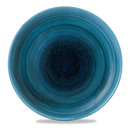 Churchill Aqueous Lagoon evolve coupebord Ø 26 cm – turquoise reactief glazuur porseleinen bord voor horeca
